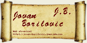 Jovan Borilović vizit kartica